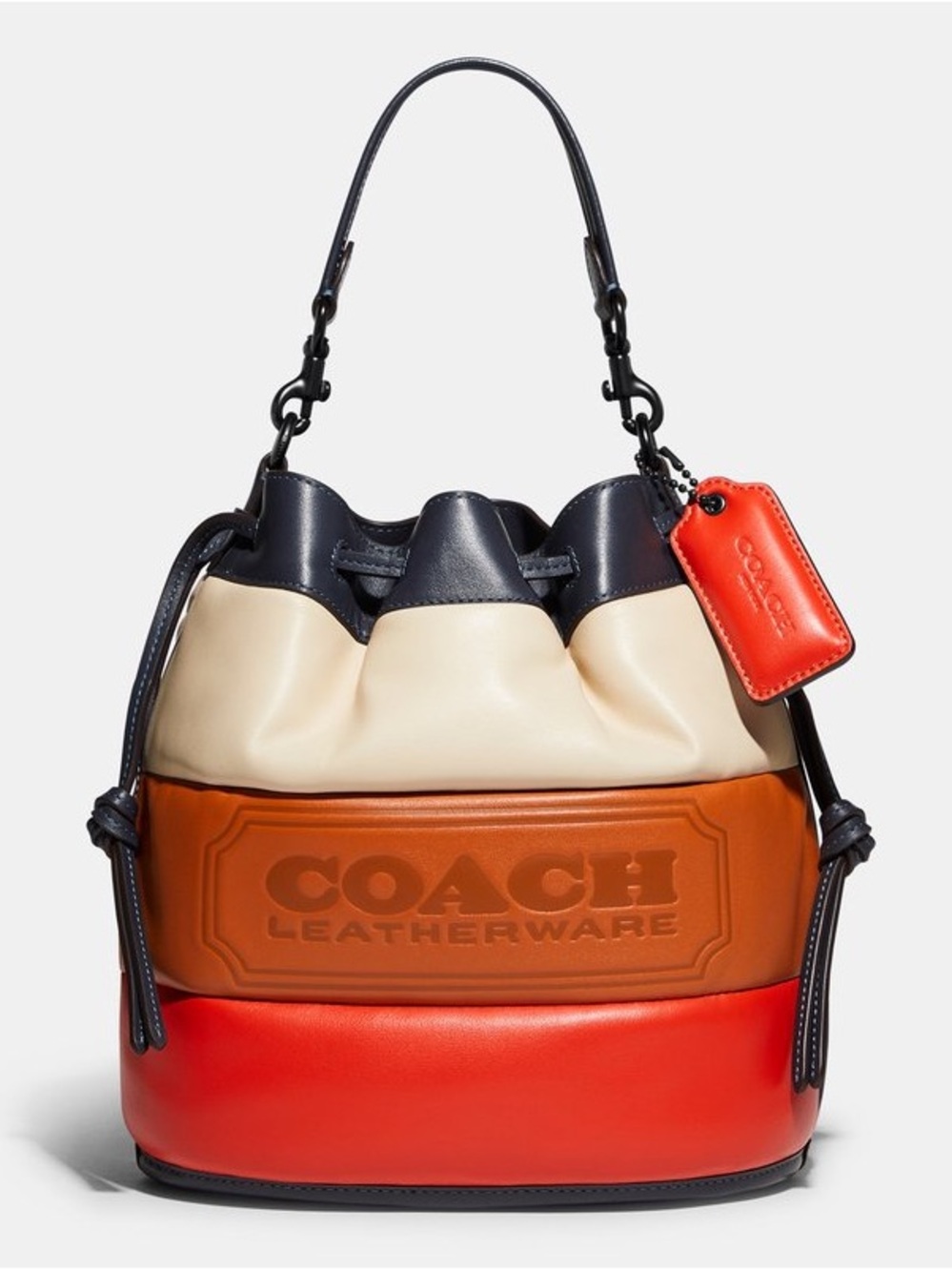 Coach Colorblock Leather Field Bucket Bag EUC